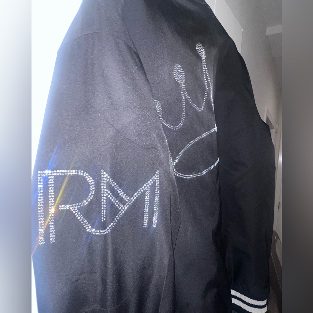 Black Jacket with Rhinestone Crown Design